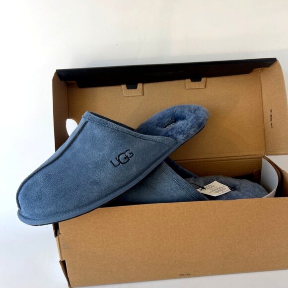 UGG Scuff Suede Pacific Blue Men Slippers Size 12 - Picture 1 of 6